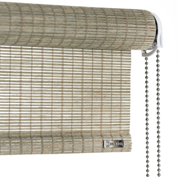 Ljus grön papper växtfiber rullgardin med kedjedrag