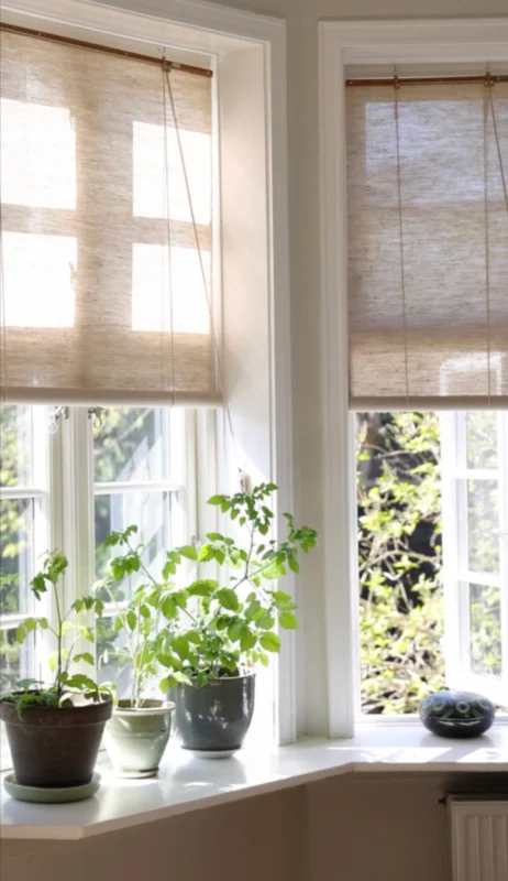 💚Light brown plant💚 Our beautiful Light brown plant roller blind with a cord pull, in this beautiful Danish home👌🏼 Vores…